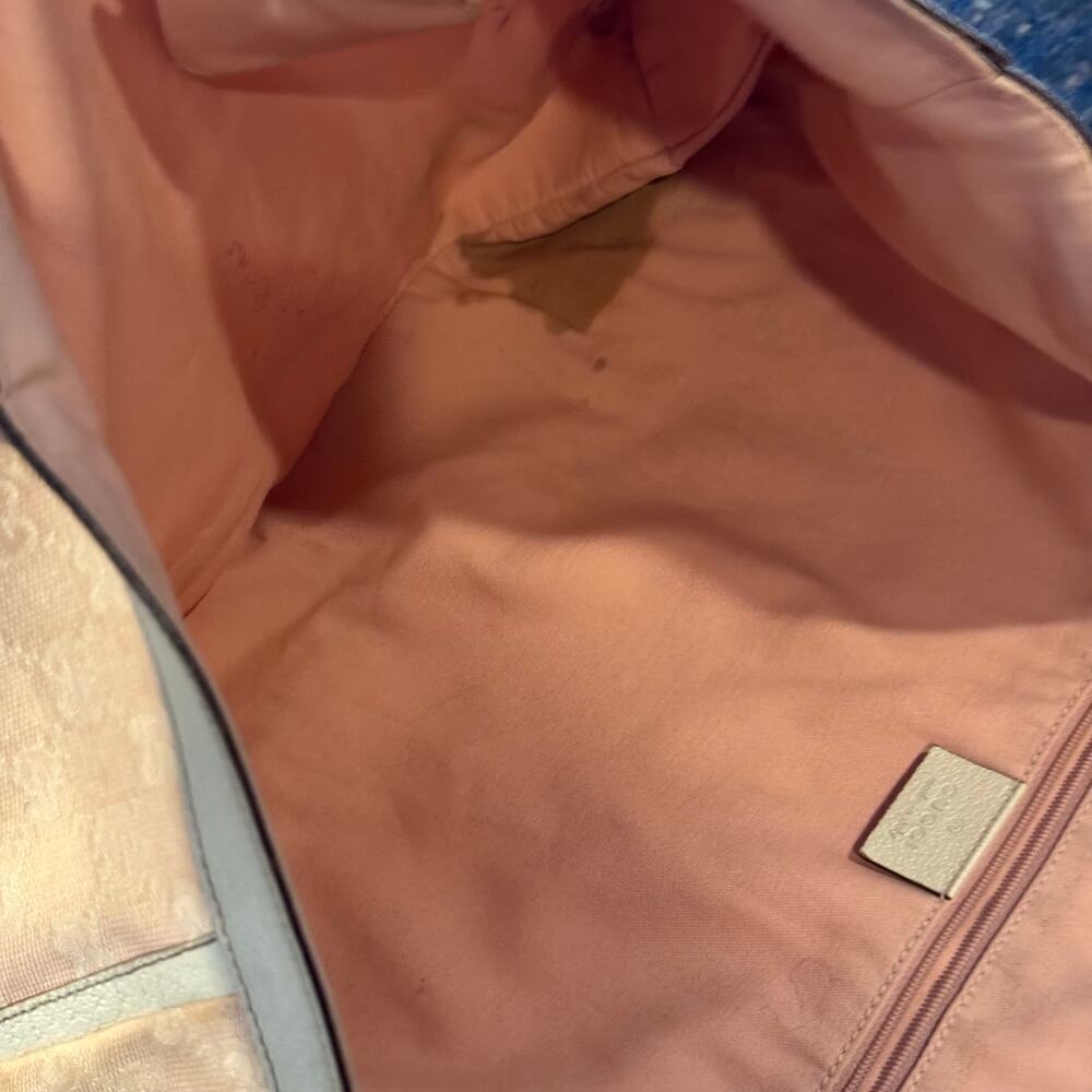 Vintage Gucci Pink Supreme Tote Bag SHW Fabric Leather - Picture 7 of 7